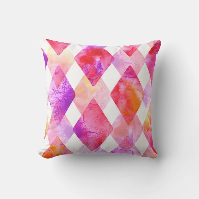 Watercolor Abstract: Hand Painted Seamless. Cushion (Front)