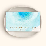 Watercolor Abstract in Turquoise Blue  Business Card<br><div class="desc">Original watercolor painting by Maura Reed.
For additional matching marketing materials,  custom design or
logo enquiry,  please contact me at maurareed.designs@gmail.com and I will reply within 24 hours.
For shipping,  cardstock enquires and pricing contact Zazzle directly.
For high quality premade logos visit logoevolution.co. Original design by Maura Reed.</div>