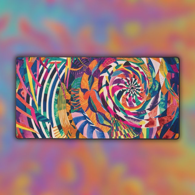 Watercolor Abstract Intricate Patterns Desk Mat (Creator Uploaded)