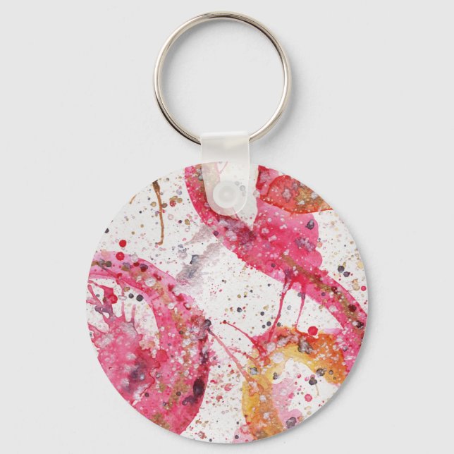 Watercolor abstract keychain (Front)