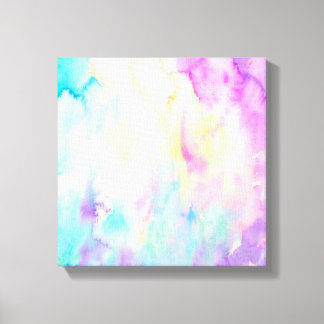 Watercolor abstract Landscape blue purple canvas
