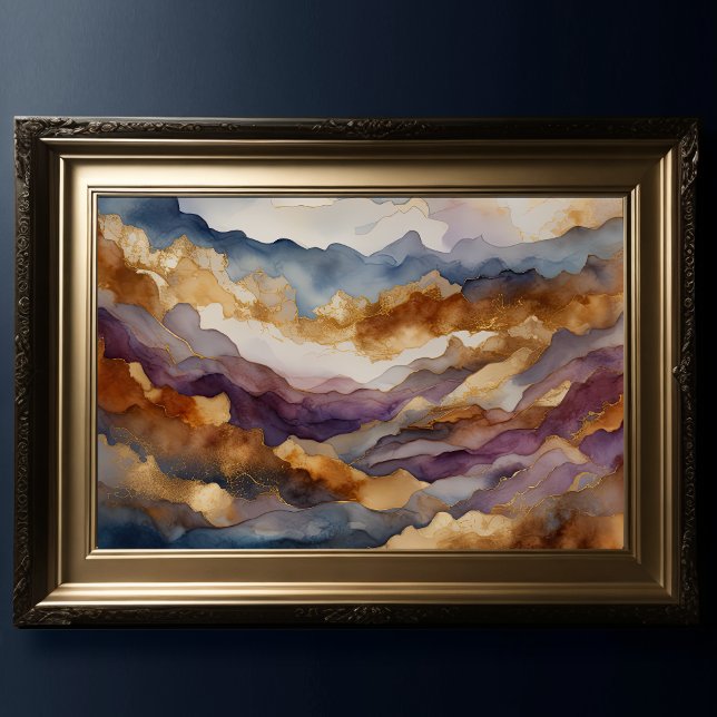 Watercolor Abstract Landscape Painting Gold 3:2 Poster (Creator Uploaded)