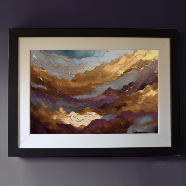 Watercolor Abstract Landscape Painting Gold 3:2 Poster (Creator Uploaded)