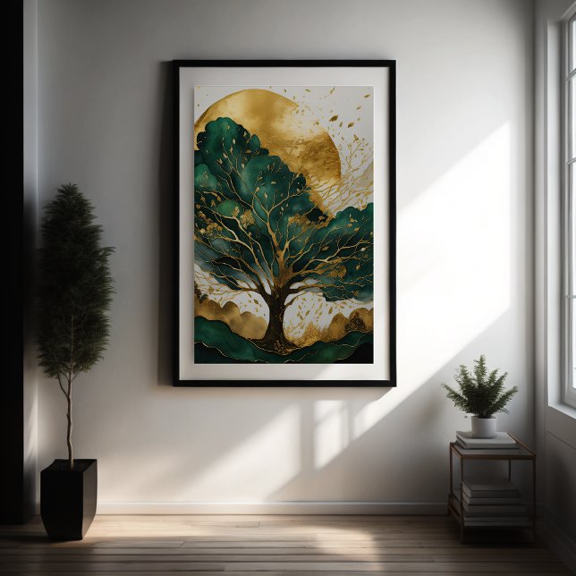 Watercolor Abstract Landscape Painting Gold II Poster (Creator Uploaded)