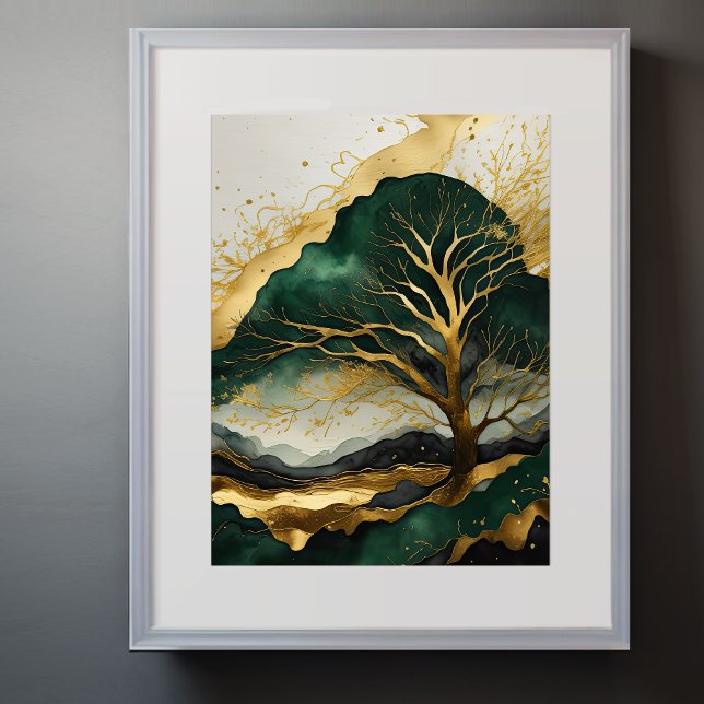 Watercolor Abstract Landscape Painting Gold V Poster (Creator Uploaded)