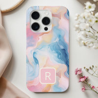 Watercolor Abstract Marble Cotton Sky