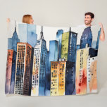 Watercolor Abstract Modern Painting Cityscape Fleece Blanket<br><div class="desc">Watercolor Abstract Modern Painting Cityscape Printed and shipped by Zazzle or their partners.</div>