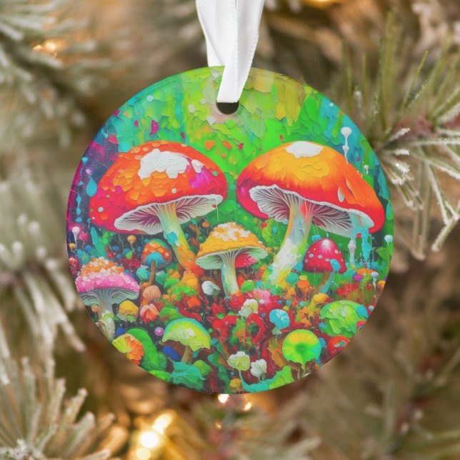 Watercolor Abstract Mushrooms  Ornament (Tree)