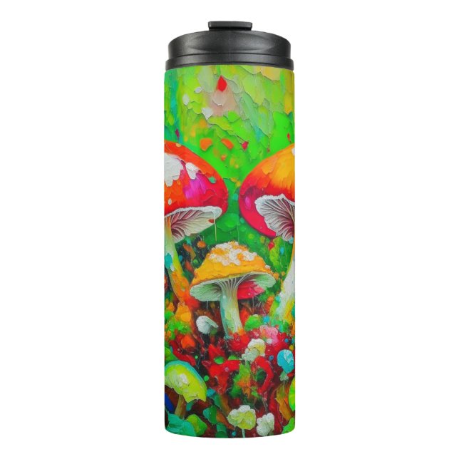 Watercolor Abstract Mushrooms Thermal Tumbler (Front)