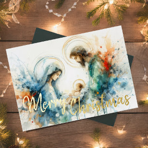 Watercolor Abstract Nativity Scene