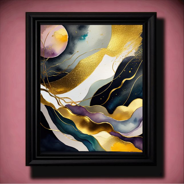 Watercolor Abstract Organic Painting Gold 4:5 Poster (Creator Uploaded)
