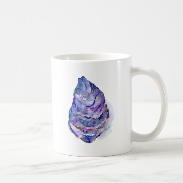 Watercolor abstract Oyster Shell Coffee Mug (Right)