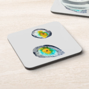 watercolor abstract oyster shells coaster