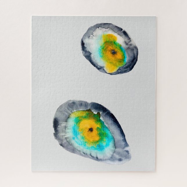 watercolor abstract oyster shells jigsaw puzzle (Vertical)