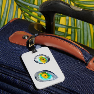 watercolor abstract oyster shells luggage tag