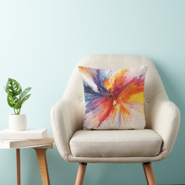 Watercolor Abstract Paint Explsion Cushion (Chair)
