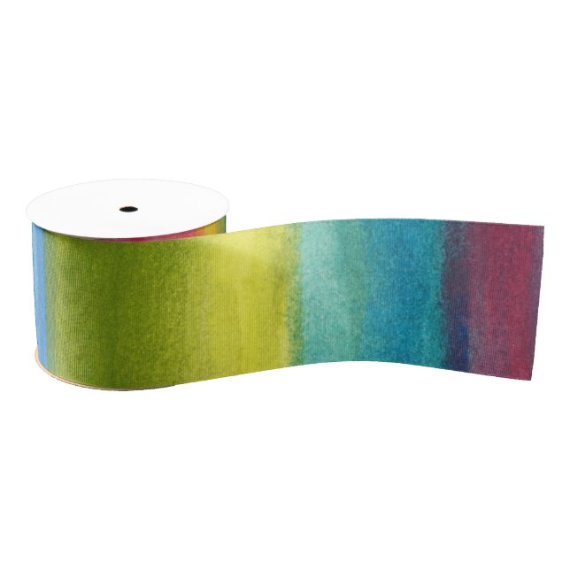 watercolor abstract painting grosgrain ribbon (Spool)