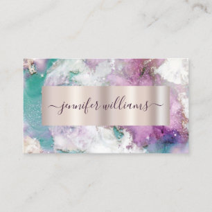 Watercolor Abstract Pastel Elegant Beauty Salon Business Card