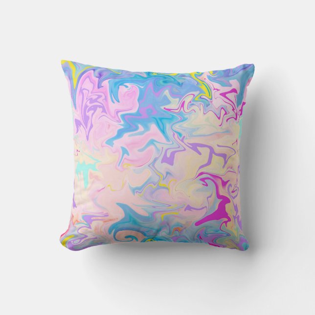 Watercolor Abstract Pattern Pillow (Front)