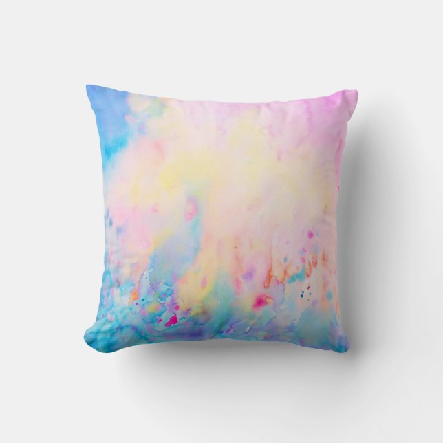 Watercolor Abstract Pattern Pillow (Front)