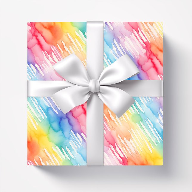 Watercolor Abstract pattern Rainbow Wrapping Paper (Creator Uploaded)