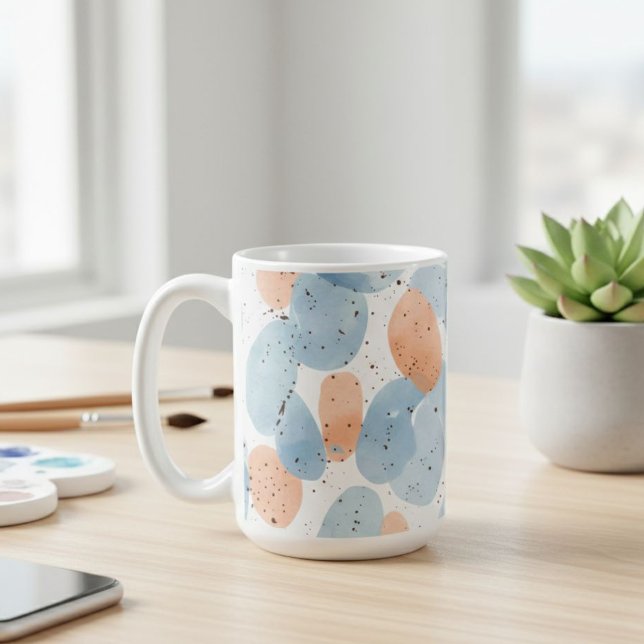 Watercolor Abstract Pebble Shapes Pattern Coffee  Mug (Creator Uploaded)