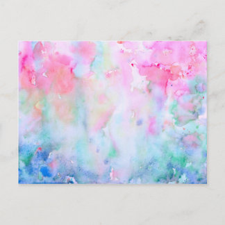 Watercolor Abstract Pink Pattern, Pink Forest Postcard