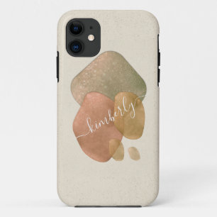 Watercolor Abstract Rose Gold Glitter Shapes Name Case-Mate iPhone Case