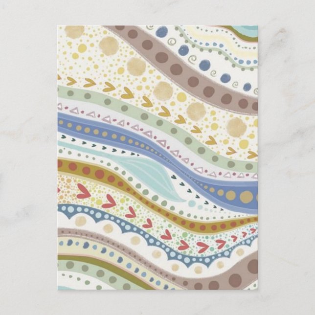 Watercolor abstract seamless pattern holiday postcard (Front)
