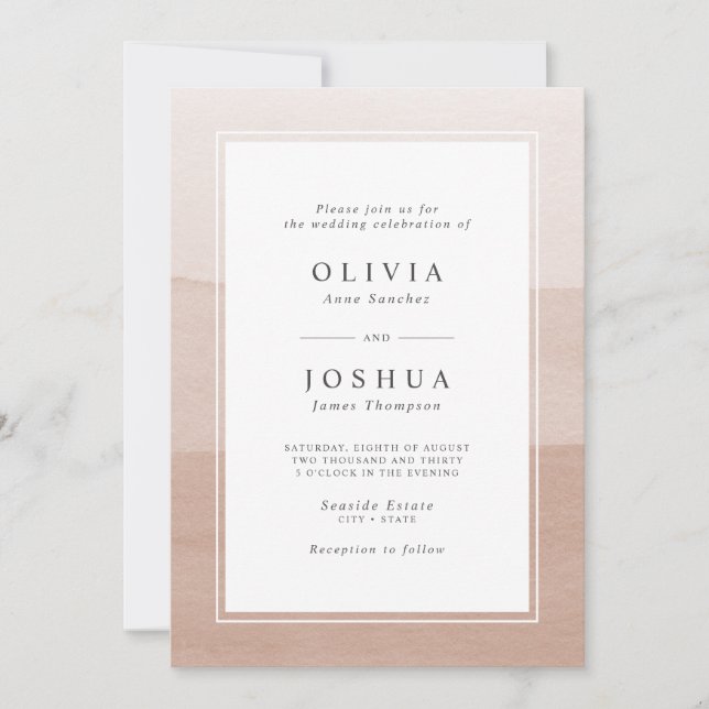 Watercolor Abstract Wedding Invitation (Front)