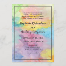 Watercolor Abstract Whimsical Colourful Fun Weddin
