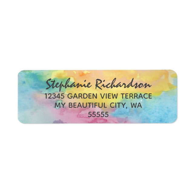Watercolor Abstract Whimsical Colourful Wedding La (Front)