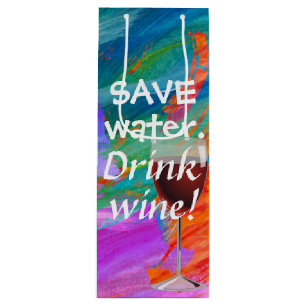 Watercolor abstract with wine glass gift bag