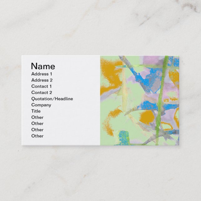 Watercolor Abstraction Custom Business Card (Front)