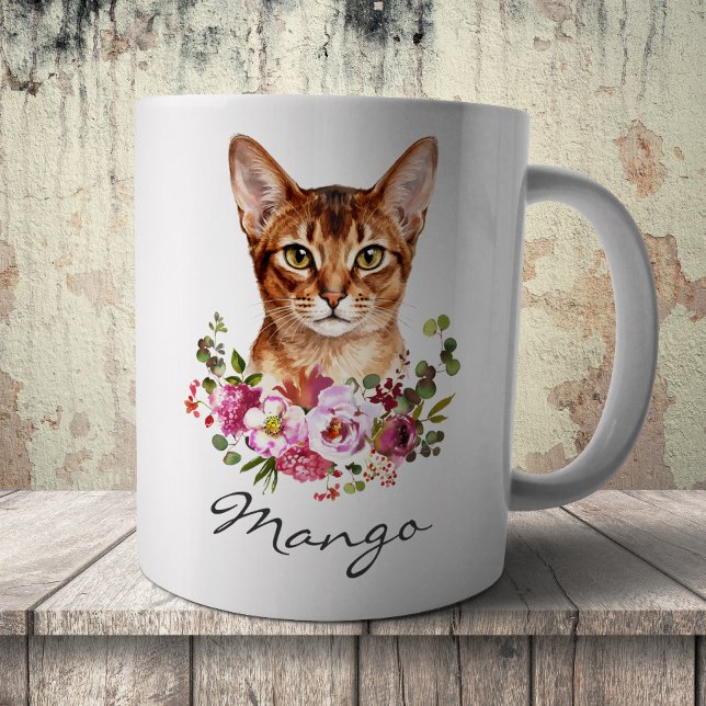 Watercolor Abyssinian Cat Coffee Mug (Creator Uploaded)
