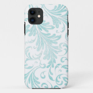 Watercolor Acanthus Leaves Aqua Blue Green Case-Mate iPhone Case