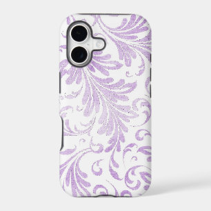 Watercolor Acanthus Leaves Lilac Purple White