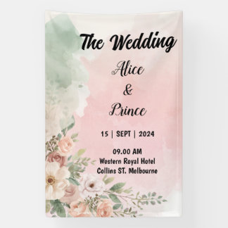watercolor acrylic invitation wedding banner