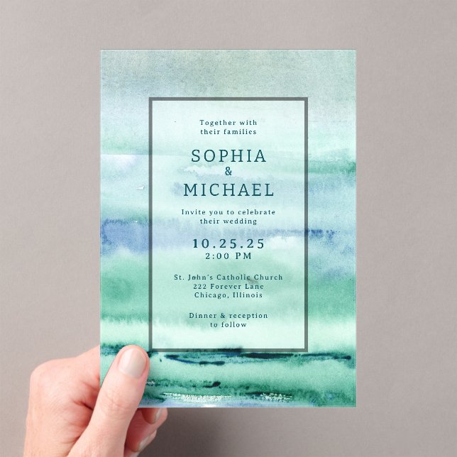 Watercolor Acrylic Wedding Invitation Template (Insitu (Handheld))