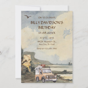 Watercolor Adventure beach  Invitation