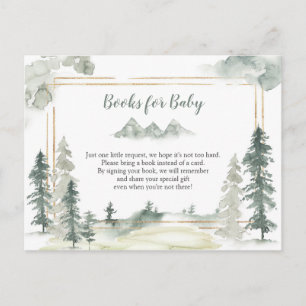 Watercolor Adventure Forest Books for Baby Invitation Postcard