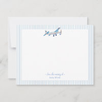 Watercolor Aeroplane Baby Boy blue and white borde