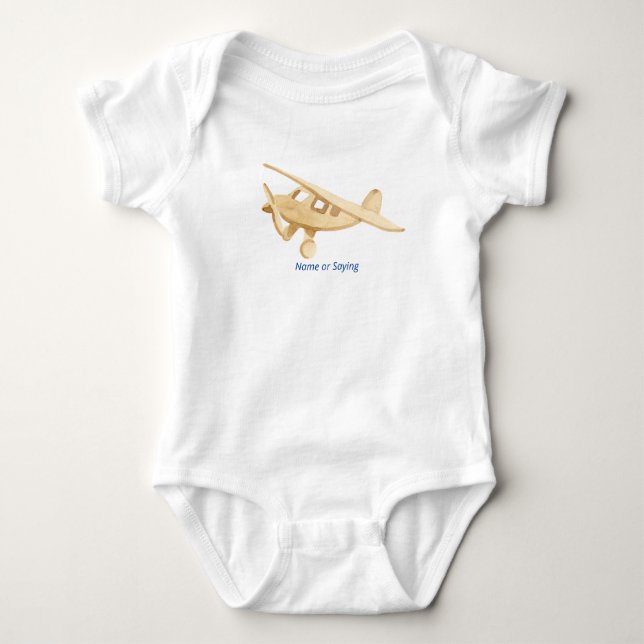Watercolor Aeroplane Baby Outfit Bodysuit (Front)
