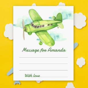 Watercolor aeroplane birthday time capsule message