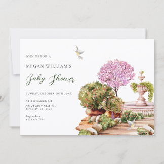 Watercolor aesthetic garden invitation
