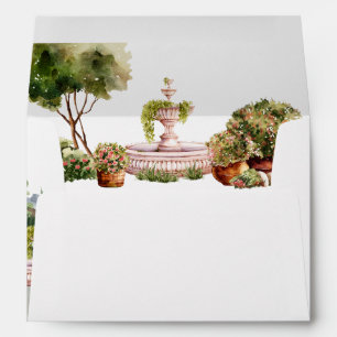Watercolor aesthetic green garden envelope