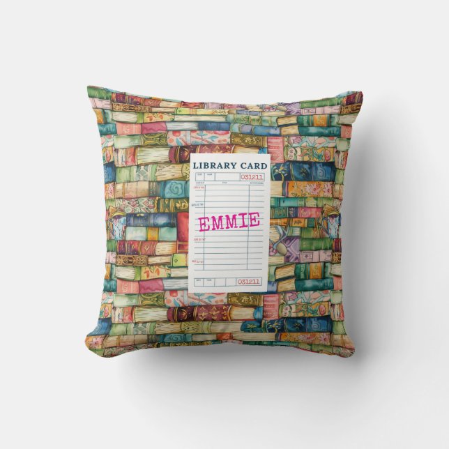 Watercolor Aesthetic Stacked Books Cushion (Front)