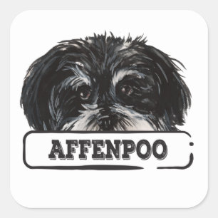Watercolor Affenpoo Square Sticker