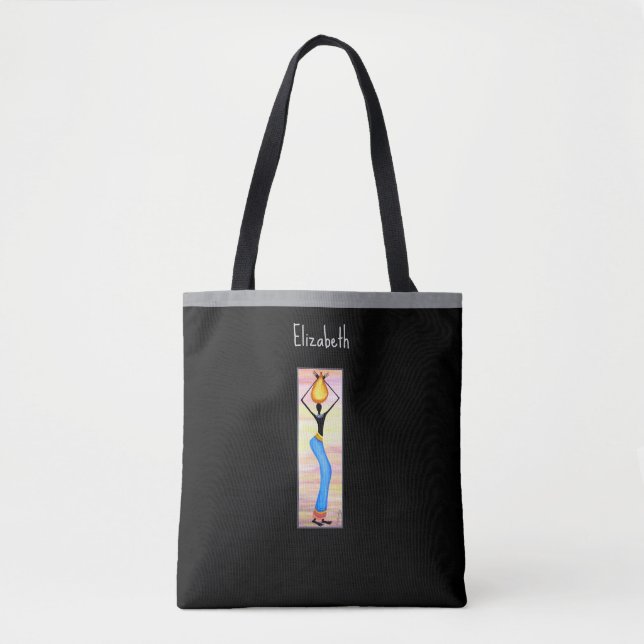 Watercolor, African Art, Coconut oil Seller Tote Bag (Front)