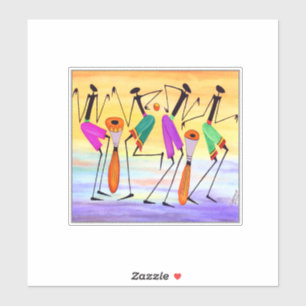 Watercolor, African Art Expressing Happiness 